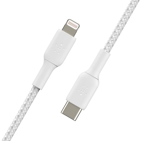 Belkin BOOST Charge Braided USB-C/Lightning napájecí kabel 1m bílý - Kabely a redukce - Obrázek W889400301