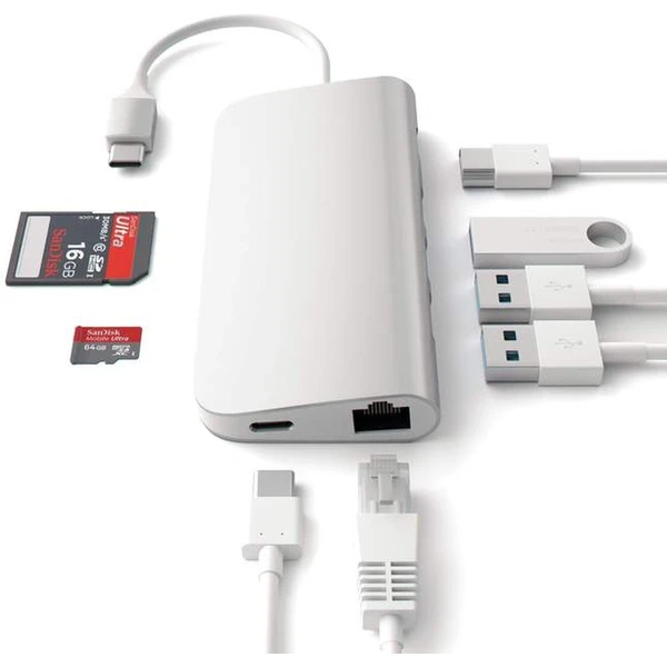 Satechi Multi-Port hub stříbrný - USB huby - Obrázek W8ME100301