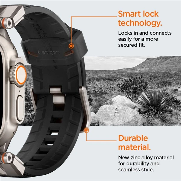 Spigen DuraPro Armor řemínek Apple Watch Ultra 49/46/45/44/42mm stříbrný/černý - Řemínky - Obrázek W8N5000701