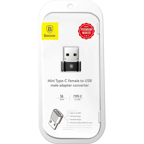 Baseus USB-A/USB-C redukce černá - Kabely a redukce - Obrázek W90T200301