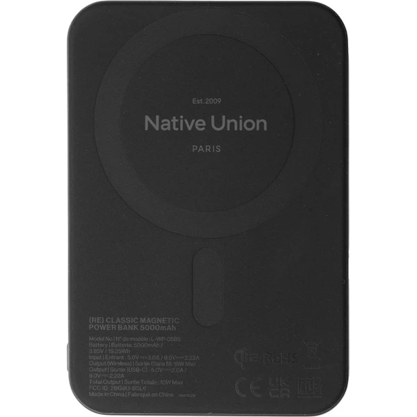 Native Union (Re)Classic MagSafe/Qi2 PowerBank 5000mAh černá - Powerbanky - Obrázek W9IL000K01