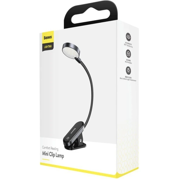 Baseus Mini LED lampička s klipem šedá - Lampičky - Obrázek WA3P600301