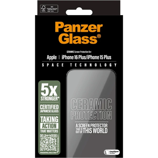 PanzerGlass® Ceramic Apple iPhone 16 Plus/15 Plus s instalačním rámečkem - Ochranné folie a skla - Obrázek WB08000P01