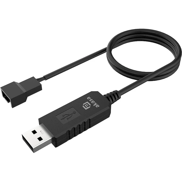 Akasa 5V to 12V DC Step-Up Voltage Converter Cable for USB to 3-Pin & 4-Pin PC Fan - Kabely a redukce - Obrázek WBBJ000K01