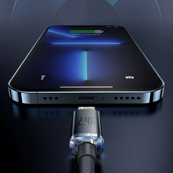 Baseus Crystal Shine USB-A/Lightning napájecí kabel 20W 1,2m fialový - Kabely a redukce - Obrázek WBRL100501
