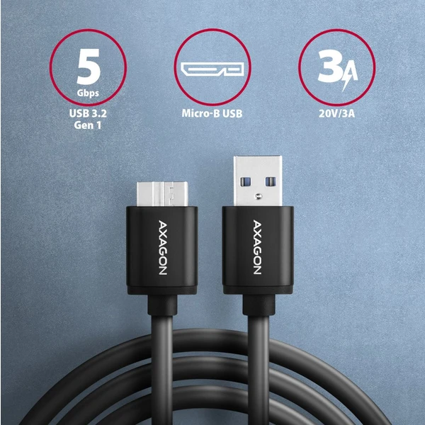 AXAGON kabel Micro USB B - USB-A 1m černý - Kabely - Obrázek WDD0700301