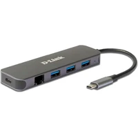 D-Link 5v1 USB-C Hub PD 60W antracitový - USB huby