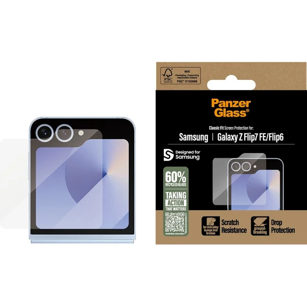 PanzerGlass® Ultra-Wide Fit Samsung Galaxy Z Flip7 FE/Z Flip6 - Ochranné folie a skla - Obrázek WESF000K01