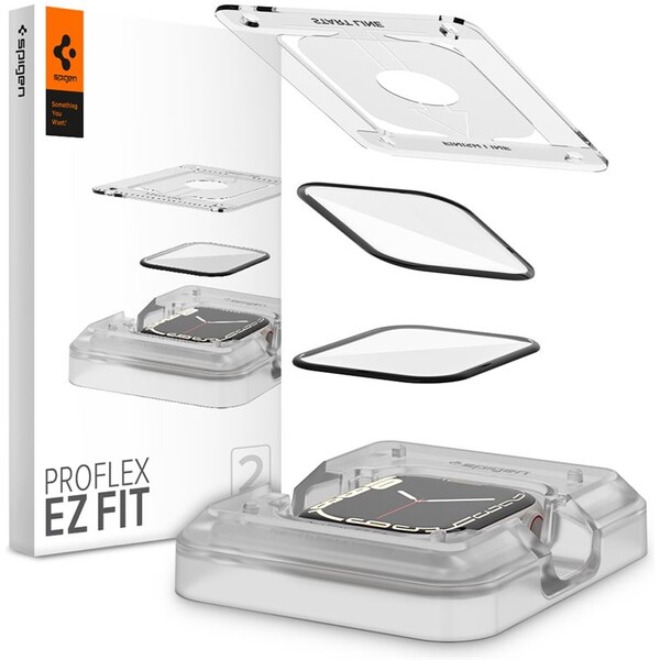Ochranné sklo na Apple Watch 41 mm Spigen Pro Flex EZ Fit - 2 ks