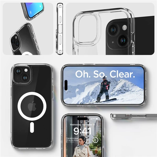 Spigen Ultra Hybrid MagFit kryt iPhone 15 bílý - Pouzdra - Obrázek WGS8000601