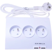 PremiumCord prodlužovací přívod 230V 5 zásuvek + vypínač + 2x USB 2A 1,5m - Zásuvky