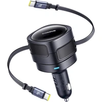 Baseus Enjoyment Max nabíječka do auta s kabely USB-C+USB-C 60W černá - Nabíječky
