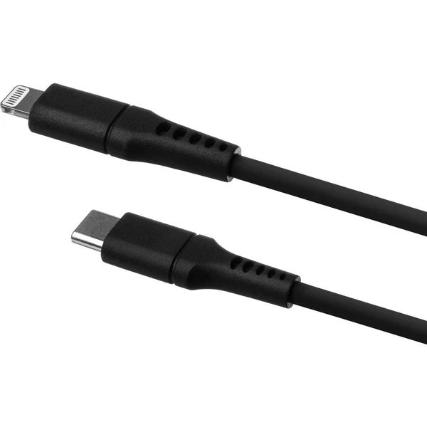FIXED Liquid silicone USB-C/Lightning napájecí kabel 60W 2m černý - Kabely a redukce - Obrázek WIS1000601