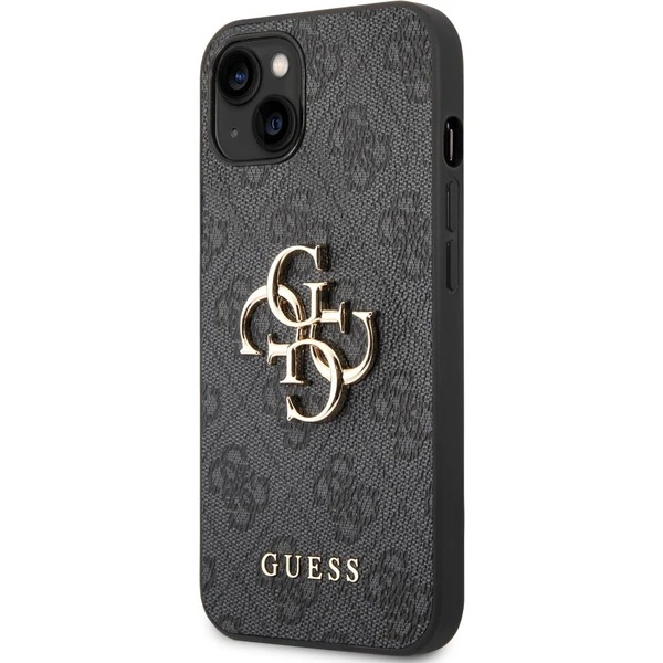 Guess PU 4G Metal Logo kryt iPhone 14 Plus šedý - Pouzdra - Hlavní obrázek