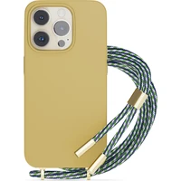 EPICO silikonový kryt se šňůrkou pro iPhone 14 Plus pískový - Pouzdra