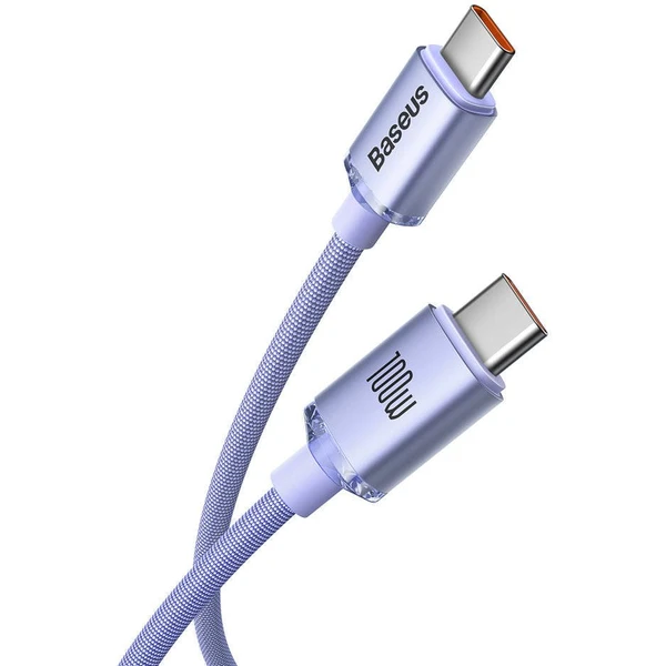 Baseus Crystal Shine USB-C/USB-C napájecí kabel 100W 1,2m fialový - Kabely a redukce - Obrázek WLRL100501