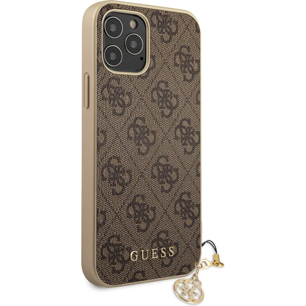 Guess 4G Charms kryt iPhone 12/12 Pro 6.1" hnědý - Pouzdra - Obrázek WMRN500301