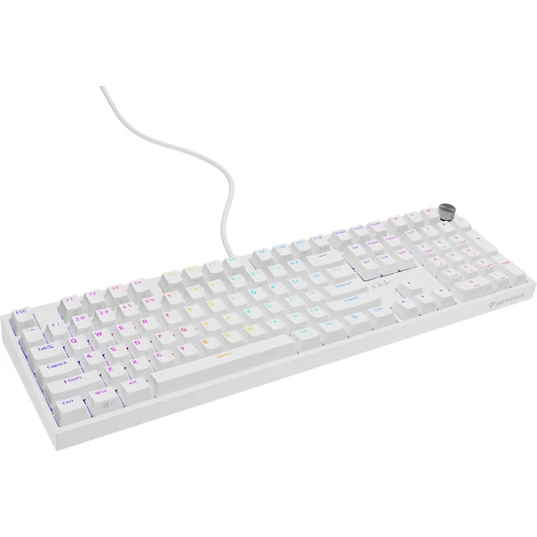 Genesis Thor 404 herní klávesnice Gateron Yellow Pro US bílá - Klávesnice - Obrázek WNBE000K01