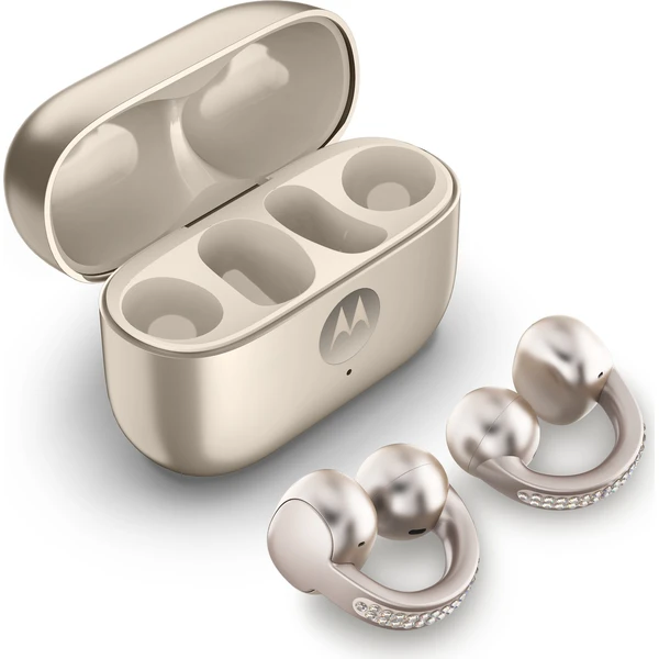 Motorola Moto Buds Loop (Sound By BOSE) bezdrátová sluchátka Swarovski crystals béžová - Sluchátka - Obrázek WNNK000K01