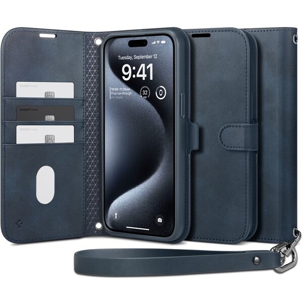 Spigen Wallet S Pro pouzdro iPhone 15 Pro Max modré