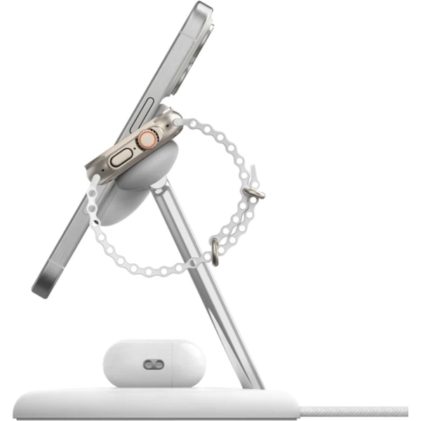 Belkin BOOST CHARGE™ PRO 15W MagSafe 3v1 (Qi2) nabíjecí stanice bílá - Nabíječky - Obrázek WOW9000J01