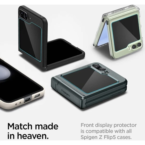 Spigen Glass tR EZ Fit Cover 2 Pack tvrzené sklo Samsung Galaxy Z Flip5 - Ochranné folie a skla - Obrázek WPJ6G00101