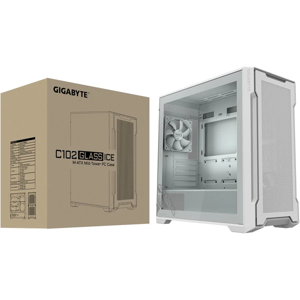 GIGABYTE C102 GLASS ICE bílá - Počítačové skříně - Obrázek WS5H000K01