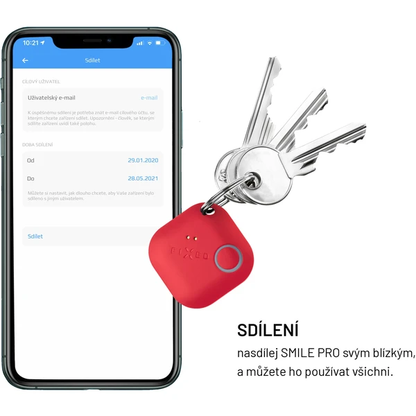 FIXED Smile PRO Smart tracker červený - Lokátory - Obrázek WS95300401