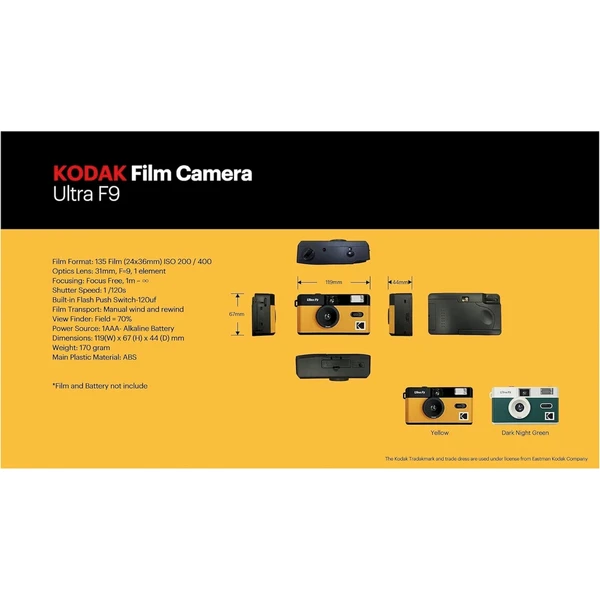 Kodak ULTRA F9 Reusable Camera Yellow - Fotoaparáty - Obrázek WSP0000N01