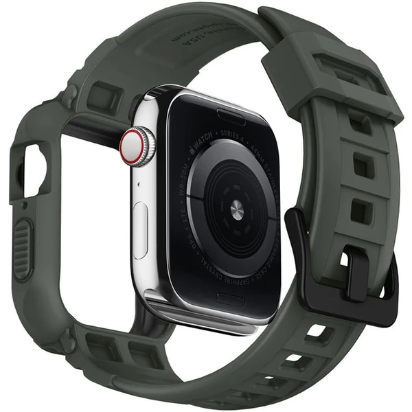 Spigen Rugged Armor Pro řemínek s pouzdrem Apple Watch 44/45mm zelený - Řemínky - Obrázek WSPJF00101