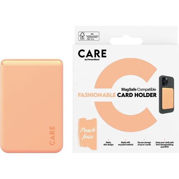 PanzerGlass® CARE Apple MagSafe RFID CardHolder pouzdro na platební karty broskvové - Peněženky - Obrázek WSQB000K01
