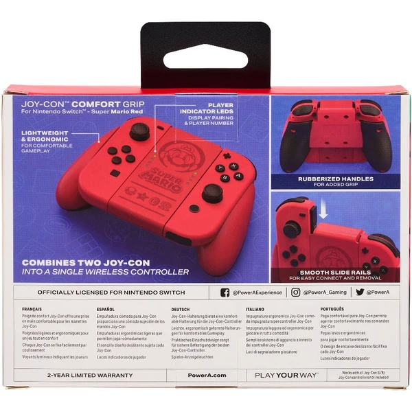 PowerA Joy-Con Comfort Grip Super Mario Red - Herní ovladače - Obrázek WT4M300401