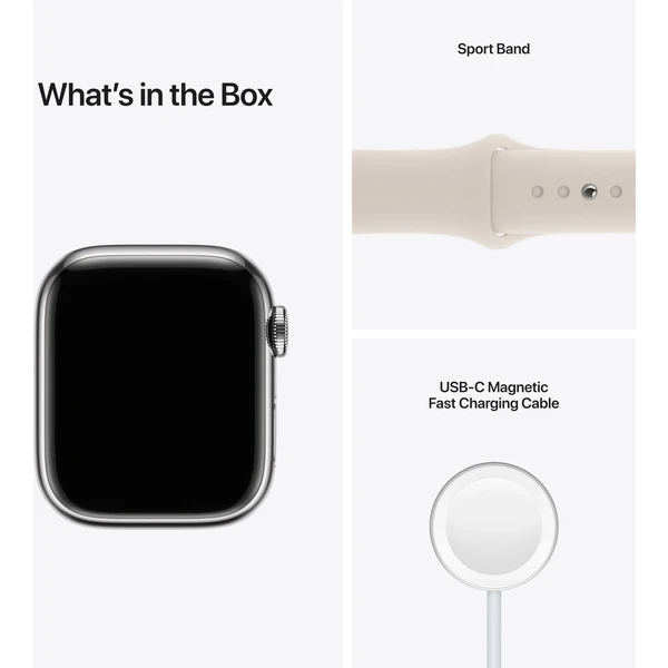 Apple Watch Series 7 Cellular 41mm ocel - Chytré hodinky - Obrázek WUZZ000501