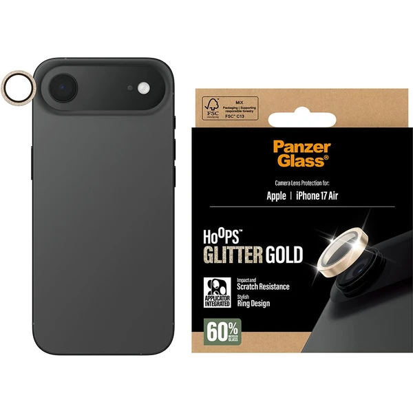 PanzerGlass® Hoops skla Apple iPhone Air třpytivě zlaté - Ochranné folie a skla - Obrázek WVEH000K01