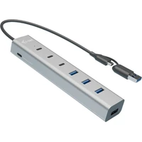 i-tec USB-C/USB-A Hub 7v1 stříbrný - USB huby