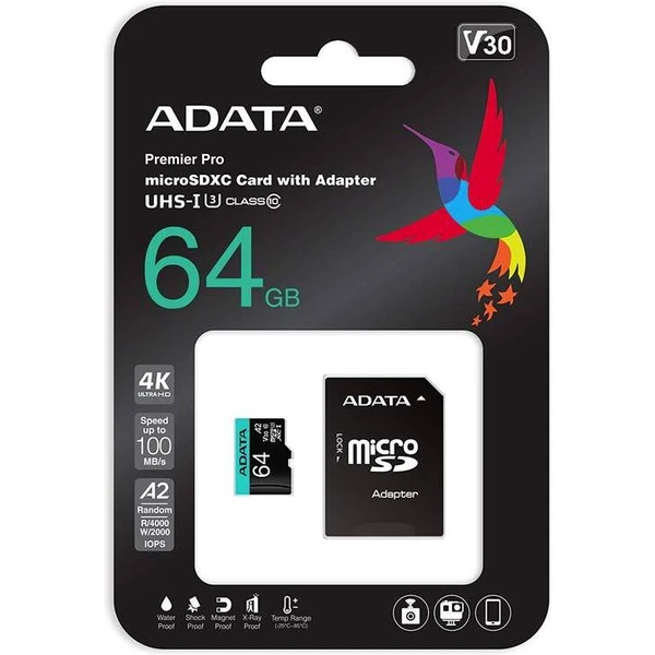 ADATA Premier Pro microSDXC 64GB + SD adaptér - Paměťové karty - Obrázek WWJVF00101