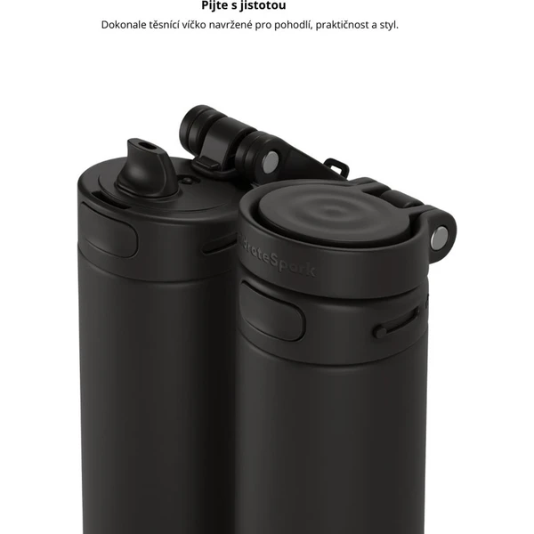 HidrateSpark PRO 2 chytrá lahev s brčkem, 621 ml černá - Chytré láhve - Obrázek WX2H000K01