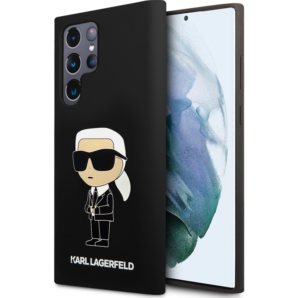 Karl Lagerfeld Liquid Silicone Ikonik NFT kryt pro Samsung Galaxy S24 Ultra černý