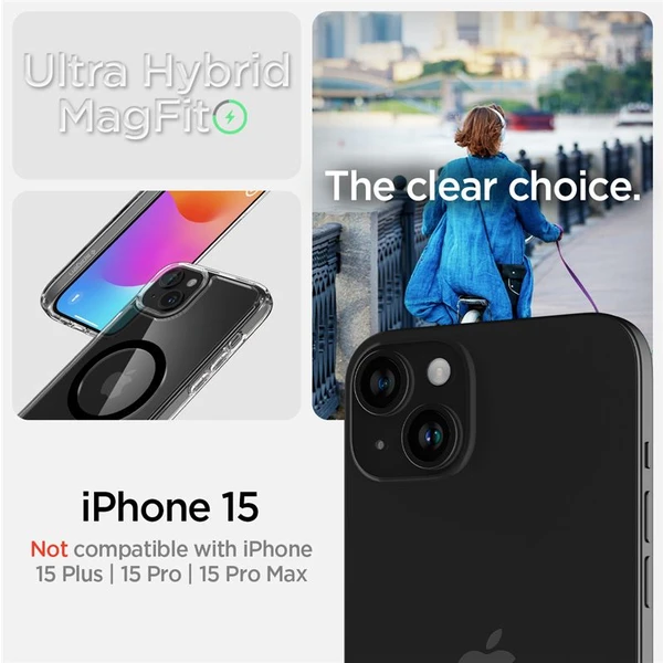 Spigen Ultra Hybrid MagFit kryt iPhone 15 černý - Pouzdra - Obrázek WXV8000601