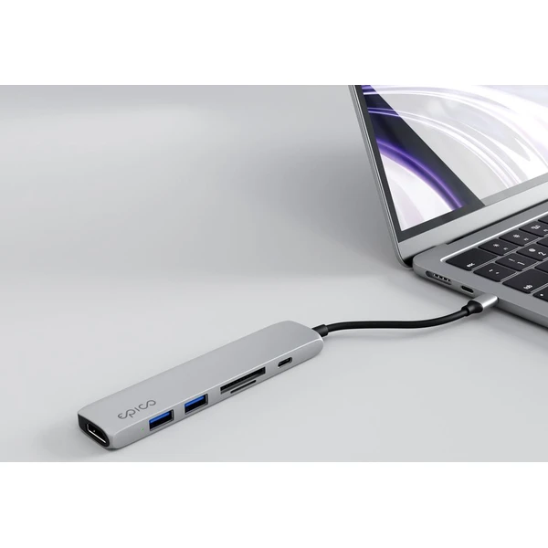 Epico 6v1 hliníkový hub 8K s USB-C hvězdně stříbrný - USB huby - Obrázek WYMJ000K01