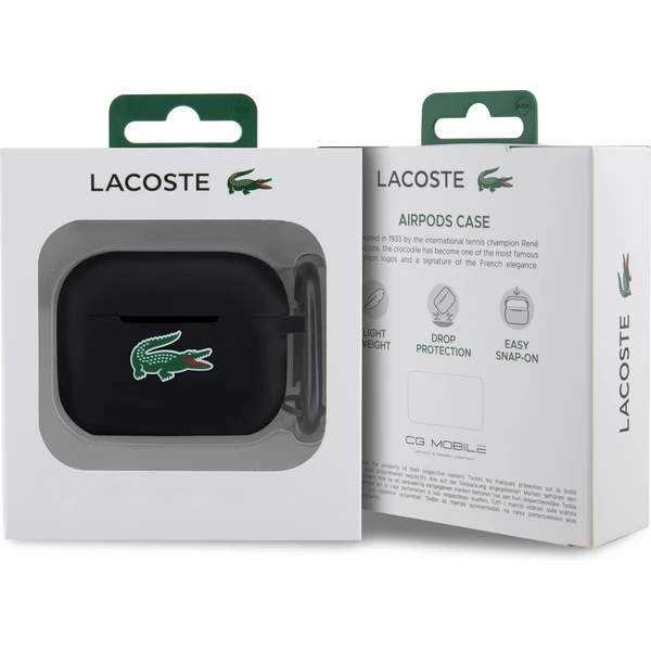 Lacoste Liquid Silicone Croc Logo pouzdro AirPods Pro 2 černé - Pouzdra - Obrázek WZBR100501