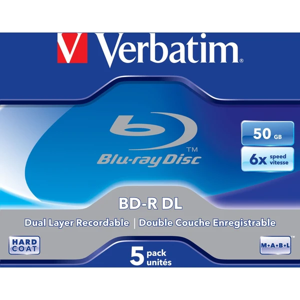 VERBATIM BD-R(5 ks) DualLayer/Jewel/6X/50GB - Optické disky - Obrázek X0G2000K01