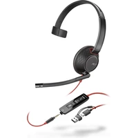 Poly Blackwire 5210 headset + 3.5mm Plug a USB-C/A adaptér - Sluchátka