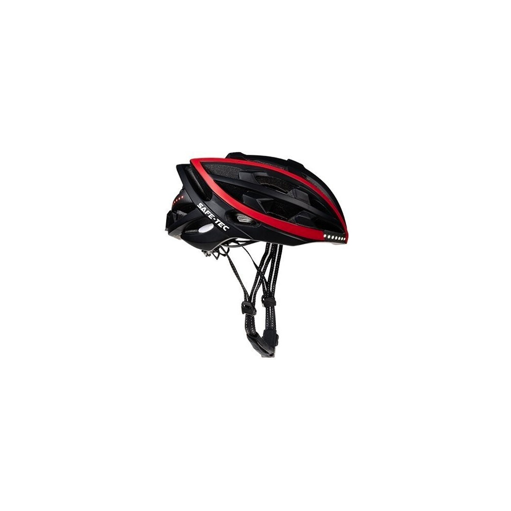 Safe-Tec TYR chytrá helma na kolo S (53cm - 55cm) černa-červená