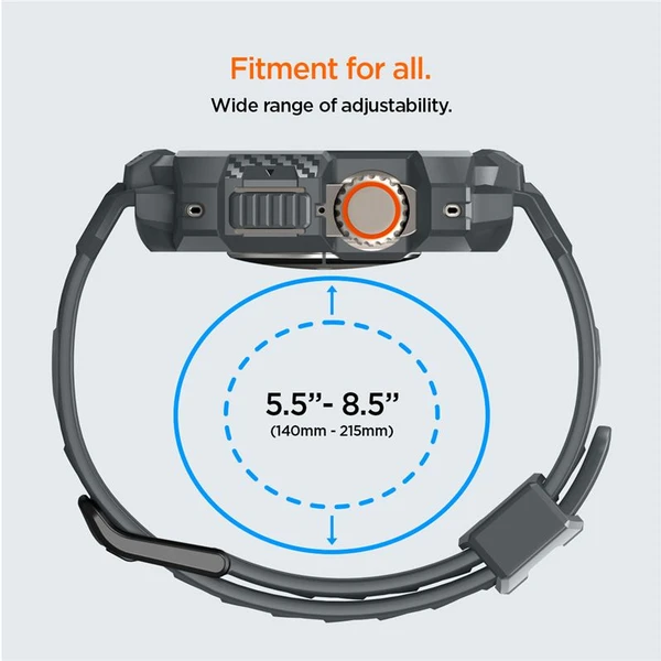 Spigen Rugged Armor Pro řemínek s pouzdrem Apple Watch Ultra 3/2/1 (49mm) šedý - Řemínky - Obrázek X1A1000P01