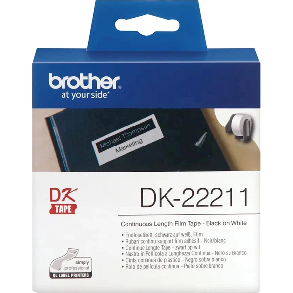 Brother DK-22211 filmová role černá na bílé 29 mm - Pásky pro štítkovače - Obrázek X1I9000P01
