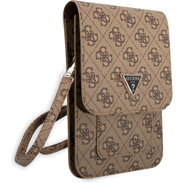 Guess PU 4G Triangle Logo Phone Bag hnědé - Pouzdra - Obrázek X1RC100501