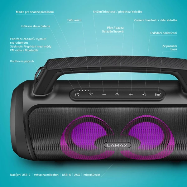 LAMAX PartyGo1 Play přenosný reproduktor - Reproduktory - Obrázek X235000K01
