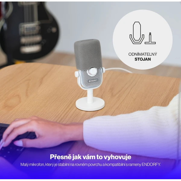 Endorfy Solum Voice S Onyx streamovací mikrofon bílý - Mikrofony - Obrázek X25B000J01
