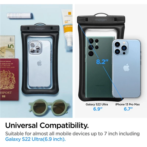 Spigen Aqua Shield Floating voděodolné pouzdro A610 1 Pack černé - Pouzdra - Obrázek X3A4000601